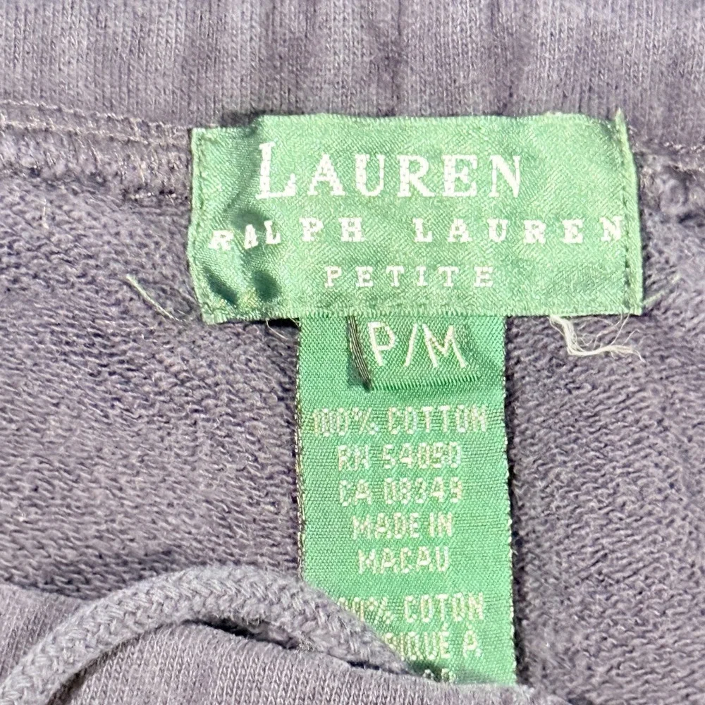 Lauren Ralph Lauren Navy Blue Cotton Cargo‎ Sweat Shorts Womens Petite Medium